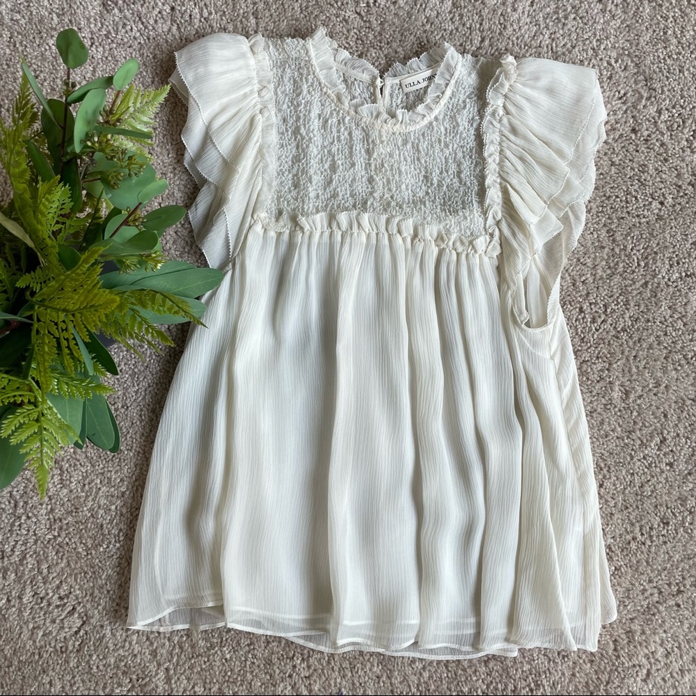 Ulla Johnson Ivory Chiffon Silk Top